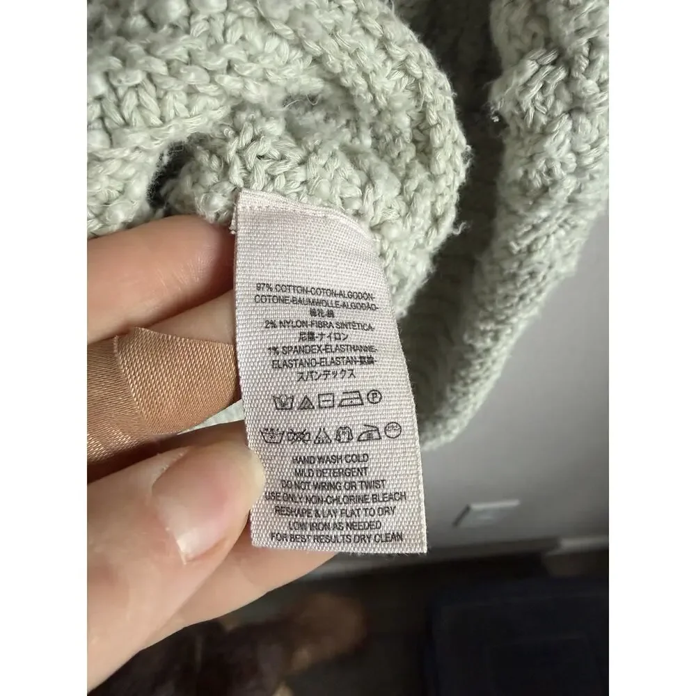 Free People Menace Oversize Knit Mint Green Crewneck Sweater Womens S